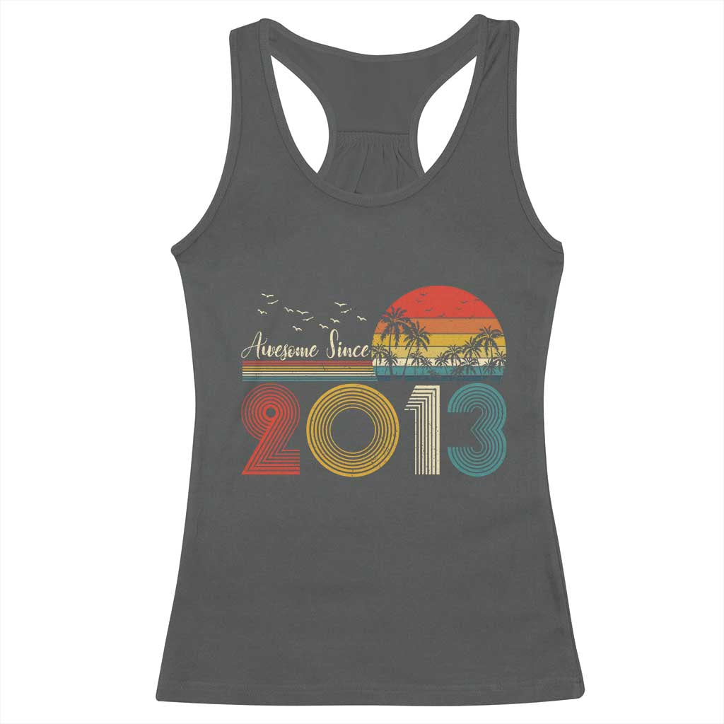 Awesome Since 2013 Racerback Tank Top 13th Birthday 13 Year Old Son Boy TS10 Dark Heather Print Your Wear