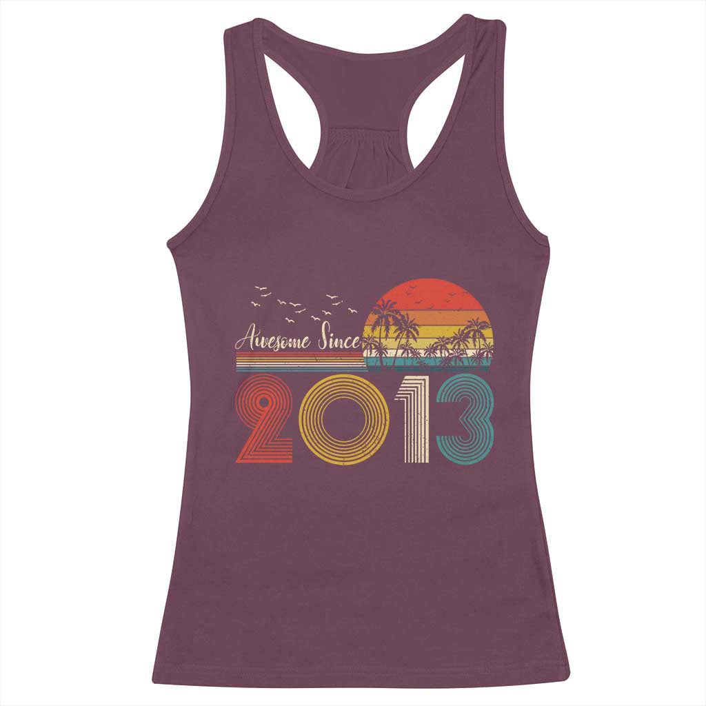 Awesome Since 2013 Racerback Tank Top 13th Birthday 13 Year Old Son Boy TS10 Maroon Print Your Wear