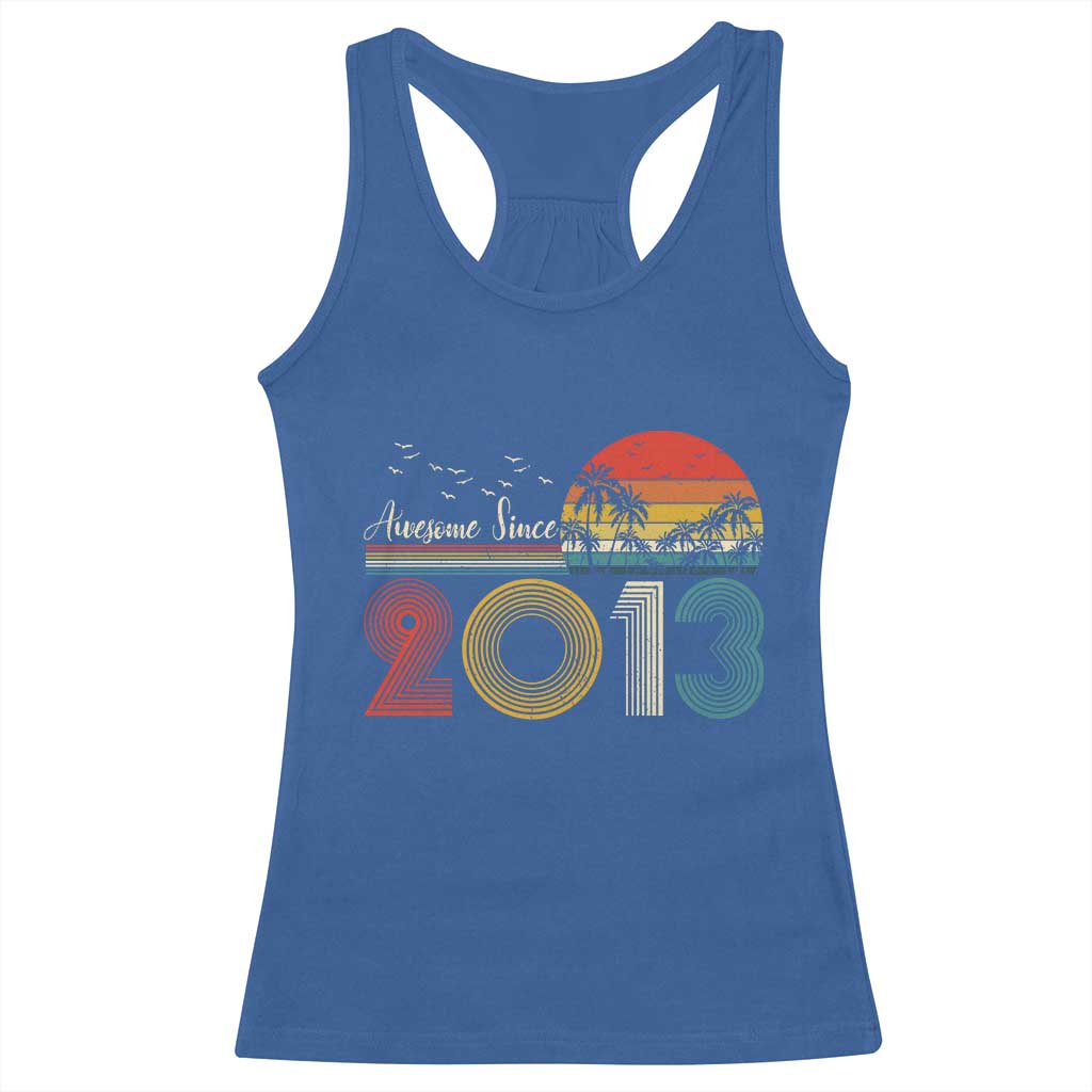 Awesome Since 2013 Racerback Tank Top 13th Birthday 13 Year Old Son Boy TS10 Royal Blue Print Your Wear