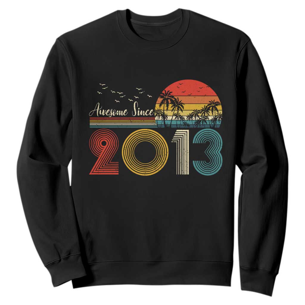 Awesome Since 2013 Sweatshirt 13th Birthday 13 Year Old Son Boy TS10 Black Print Your Wear