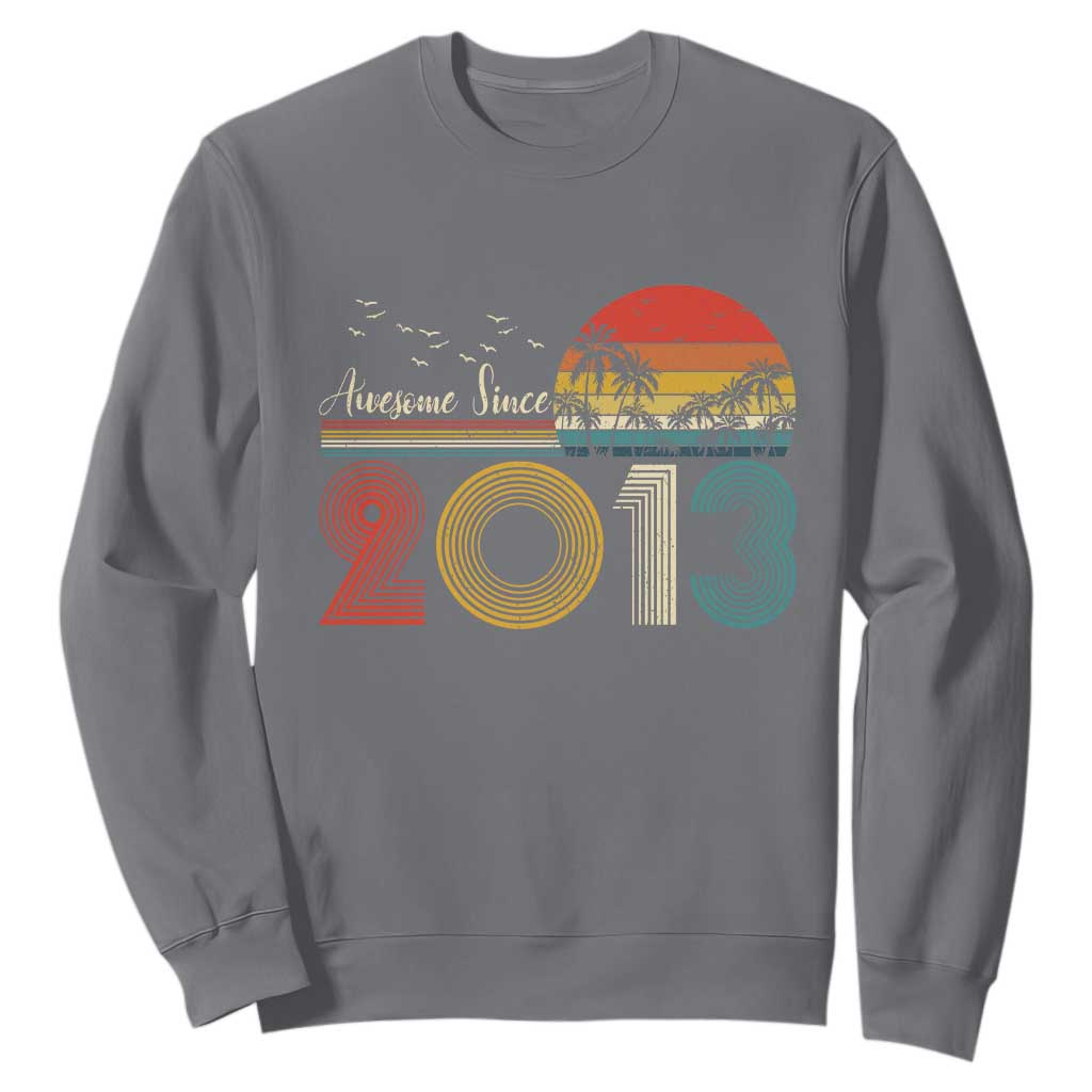 Awesome Since 2013 Sweatshirt 13th Birthday 13 Year Old Son Boy TS10 Charcoal Print Your Wear