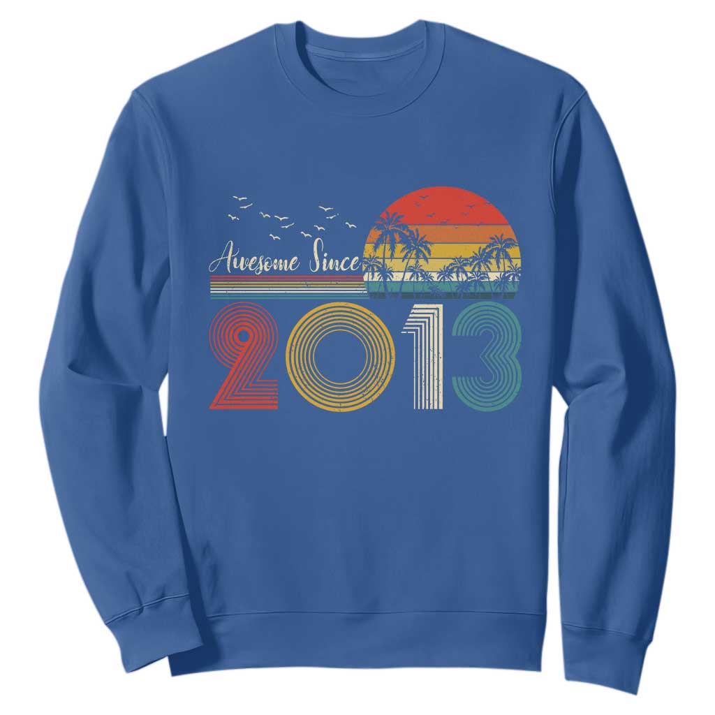 Awesome Since 2013 Sweatshirt 13th Birthday 13 Year Old Son Boy TS10 Royal Blue Print Your Wear