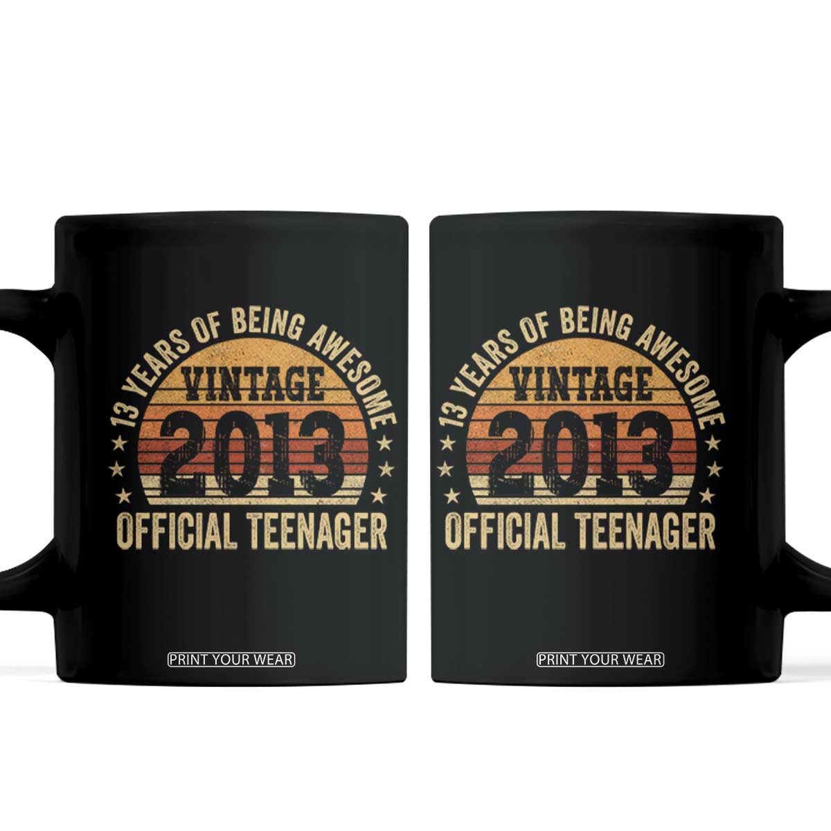 Vintage 2013 Official Teenager Coffee Mug 13 Year Old 13th Birthday TS10 Black Print Your Wear