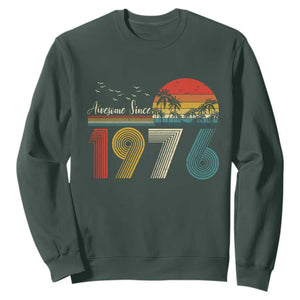 Awesome Since 1976 Birthday Sweatshirt Vintage 50th 50 Year Old Bday Gifts TS10 Dark Forest Green Print Your Wear