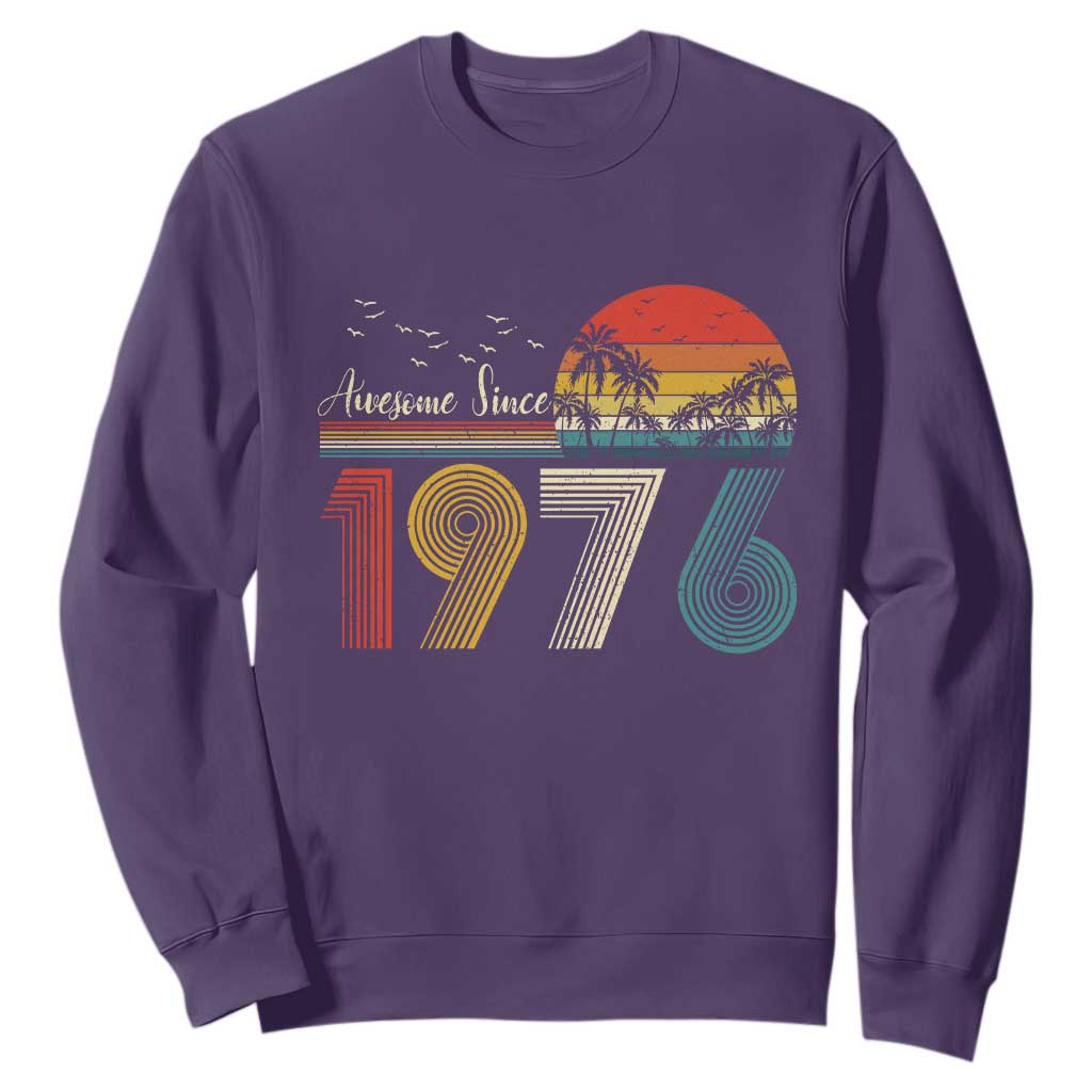 Awesome Since 1976 Birthday Sweatshirt Vintage 50th 50 Year Old Bday Gifts TS10 Purple Print Your Wear