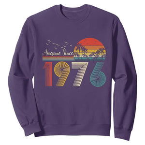 Awesome Since 1976 Birthday Sweatshirt Vintage 50th 50 Year Old Bday Gifts TS10 Purple Print Your Wear
