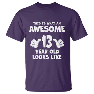 13th Birthday T Shirt Awesome 14 Year Old Looks Like TS10 Purple Print Your Wear