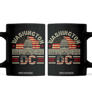 Washington DC Coffee Mug Retro US Flag Souvenir Gift TS10 Black Print Your Wear