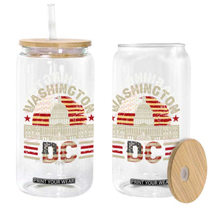 Washington DC Glass Can Retro US Flag Souvenir Gift TS10 Print Your Wear