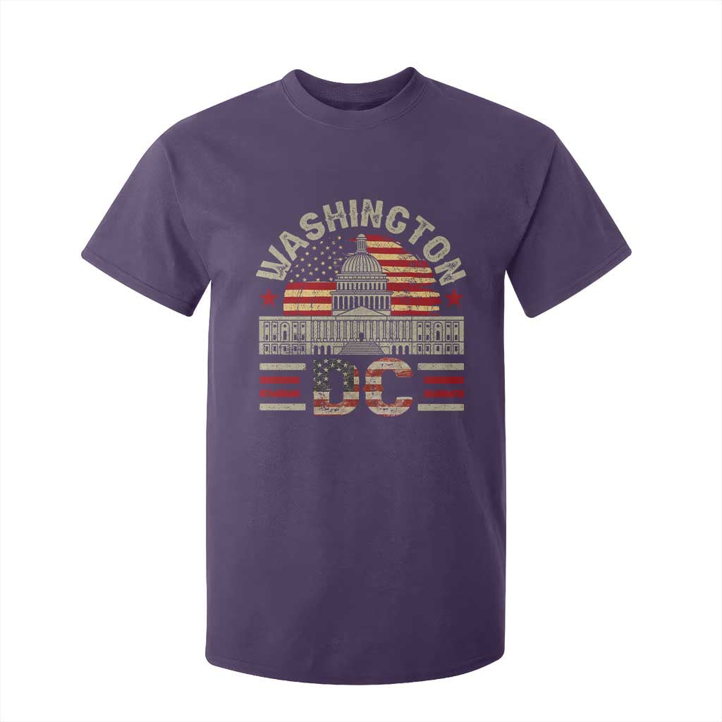 Washington DC T Shirt For Kid Retro US Flag Souvenir Gift TS10 Purple Print Your Wear