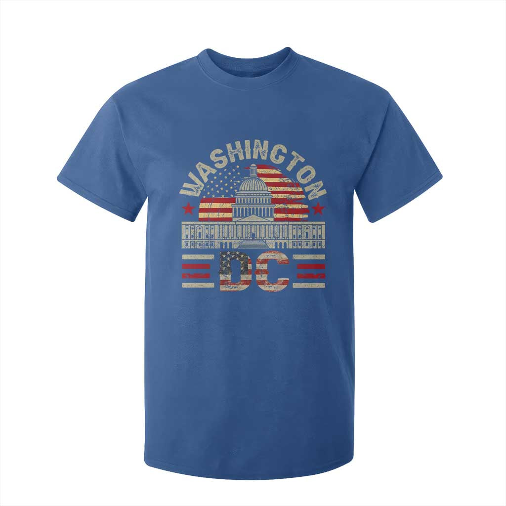 Washington DC T Shirt For Kid Retro US Flag Souvenir Gift TS10 Royal Blue Print Your Wear