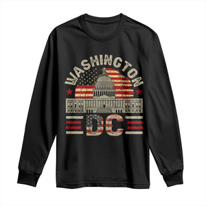 Washington DC Long Sleeve Shirt Retro US Flag Souvenir Gift TS10 Black Print Your Wear