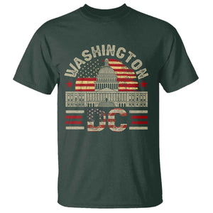 Washington DC T Shirt Retro US Flag Souvenir Gift TS10 Dark Forest Green Print Your Wear