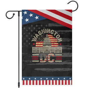 Washington DC Garden Flag Retro US Flag Souvenir Gift TS10 Distressed Black Blue Print Your Wear