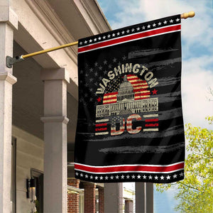 Washington DC Garden Flag Retro US Flag Souvenir Gift TS10 Distressed Black Red Print Your Wear