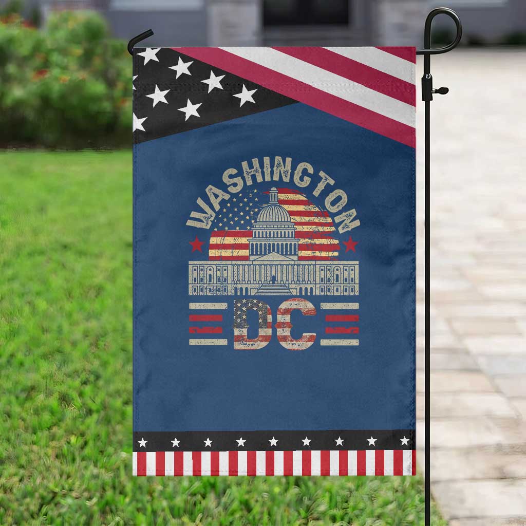 Washington DC Garden Flag Retro US Flag Souvenir Gift TS10 Classic Blue Black Print Your Wear