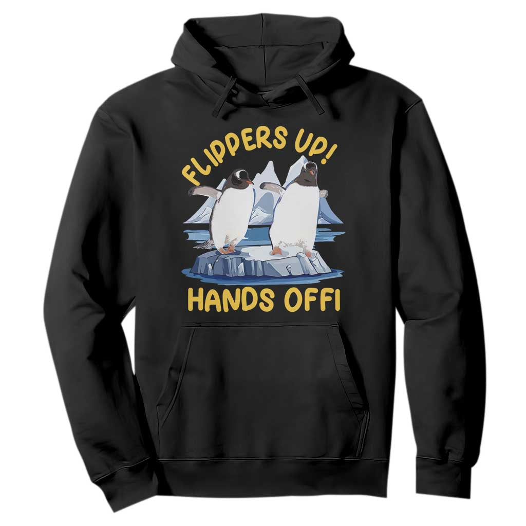 Penguins Resist Hoodie Flippers Up Hands Off Protest Against Tariffs TS10 Black Print Your Wear