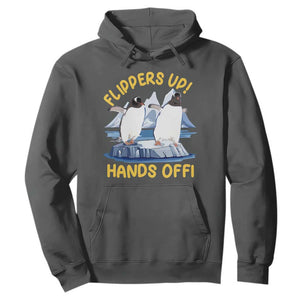 Penguins Resist Hoodie Flippers Up Hands Off Protest Against Tariffs TS10 Dark Heather Print Your Wear
