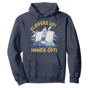 Penguins Resist Hoodie Flippers Up Hands Off Protest Against Tariffs TS10 Navy Print Your Wear