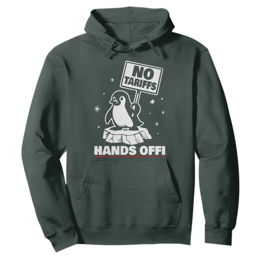 Funny Resist Penguins Hoodie Tariffs on Penguins? Really TS10 Dark Forest Green Print Your Wear