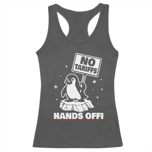 Funny Resist Penguins Racerback Tank Top Tariffs on Penguins? Really TS10 Dark Heather Print Your Wear