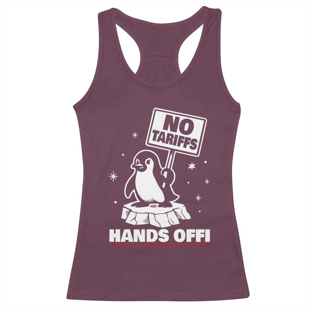 Funny Resist Penguins Racerback Tank Top Tariffs on Penguins? Really TS10 Maroon Print Your Wear