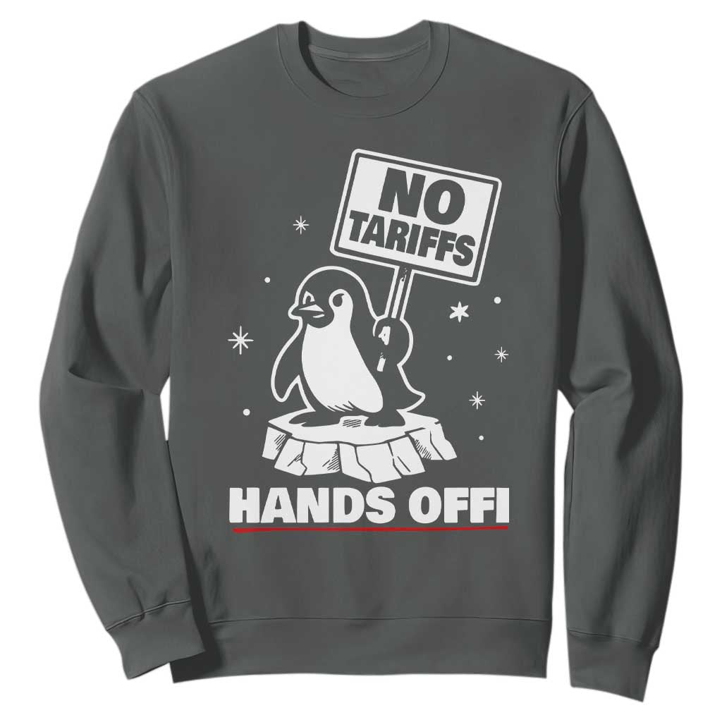 Funny Resist Penguins Sweatshirt Tariffs on Penguins? Really TS10 Dark Heather Print Your Wear