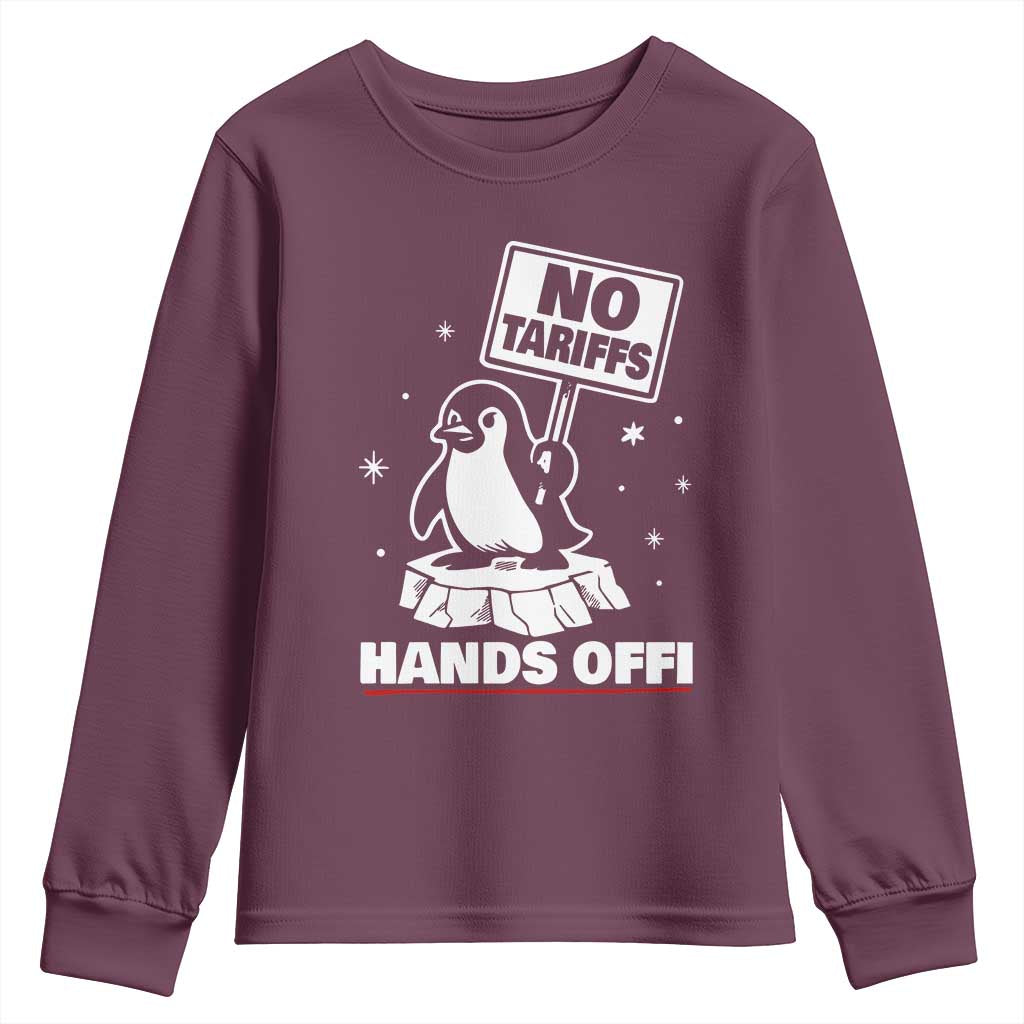 Funny Resist Penguins Youth Sweatshirt Tariffs on Penguins? Really TS10 Maroon Print Your Wear