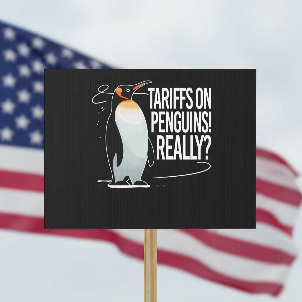 Hands Off Protest Protest Sign Stand With Penguins Resist Against Tariffs TS10 Horizontal 18