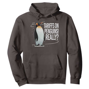 Hands Off Protest Hoodie Stand With Penguins Resist Against Tariffs TS10 Dark Chocolate Print Your Wear
