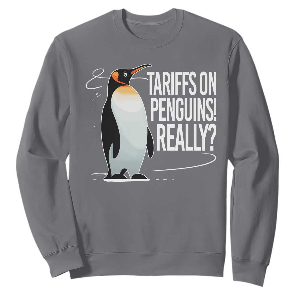 Hands Off Protest Sweatshirt Stand With Penguins Resist Against Tariffs TS10 Charcoal Print Your Wear