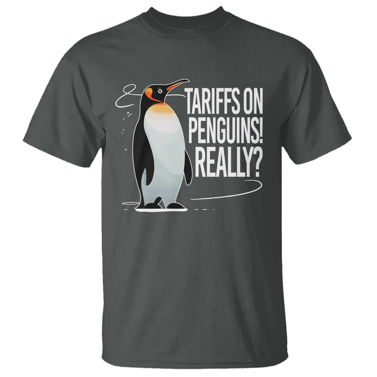 Hands Off Protest T Shirt Stand With Penguins Resist Against Tariffs TS10 Dark Heather Print Your Wear