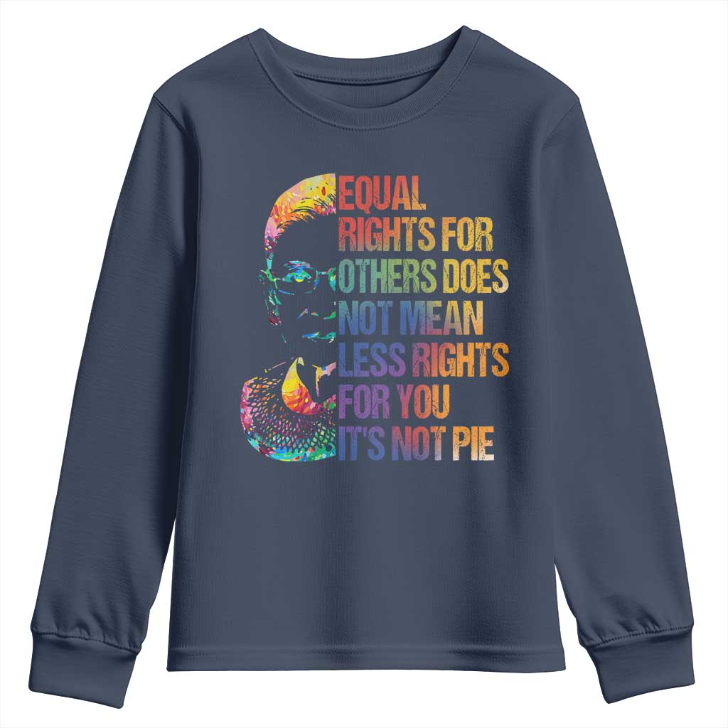 Notorious RBG Youth Sweatshirt Feminist Citizen LGBTQ+ Equal Rights Advocate TS10 Navy Print Your Wear