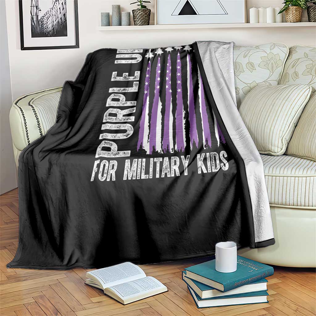 Purple Up For Military Kids Throw Blanket US Flag Military Child Support TS10 Print Your Wear