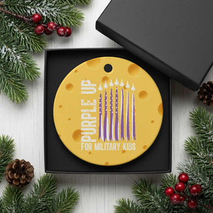 Purple Up For Military Kids Ceramic Ornament US Flag Military Child Support TS10 1pc Yellow Cheese Print Your Wear