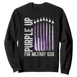 Purple Up For Military Kids Sweatshirt US Flag Military Child Support TS10 Black Print Your Wear
