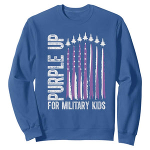 Purple Up For Military Kids Sweatshirt US Flag Military Child Support TS10 Royal Blue Print Your Wear