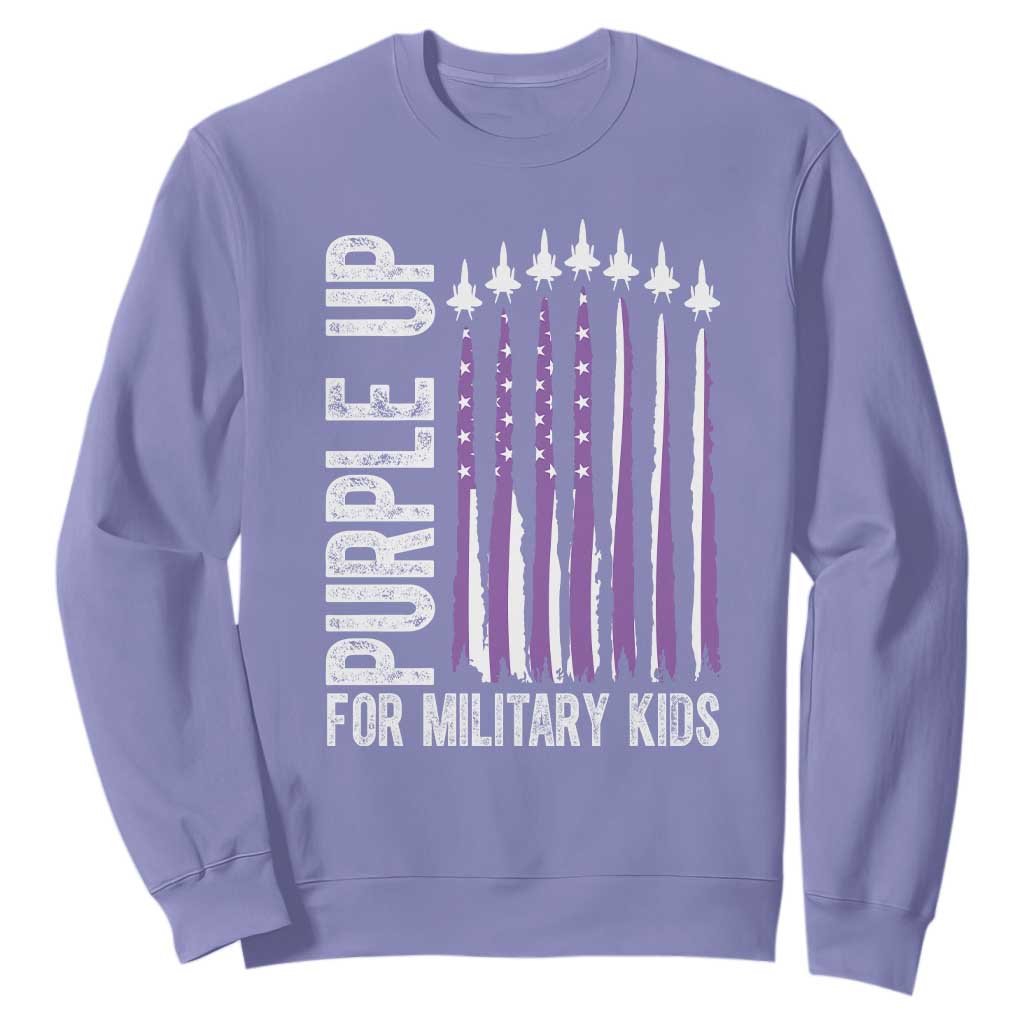 Purple Up For Military Kids Sweatshirt US Flag Military Child Support TS10 Violet Print Your Wear