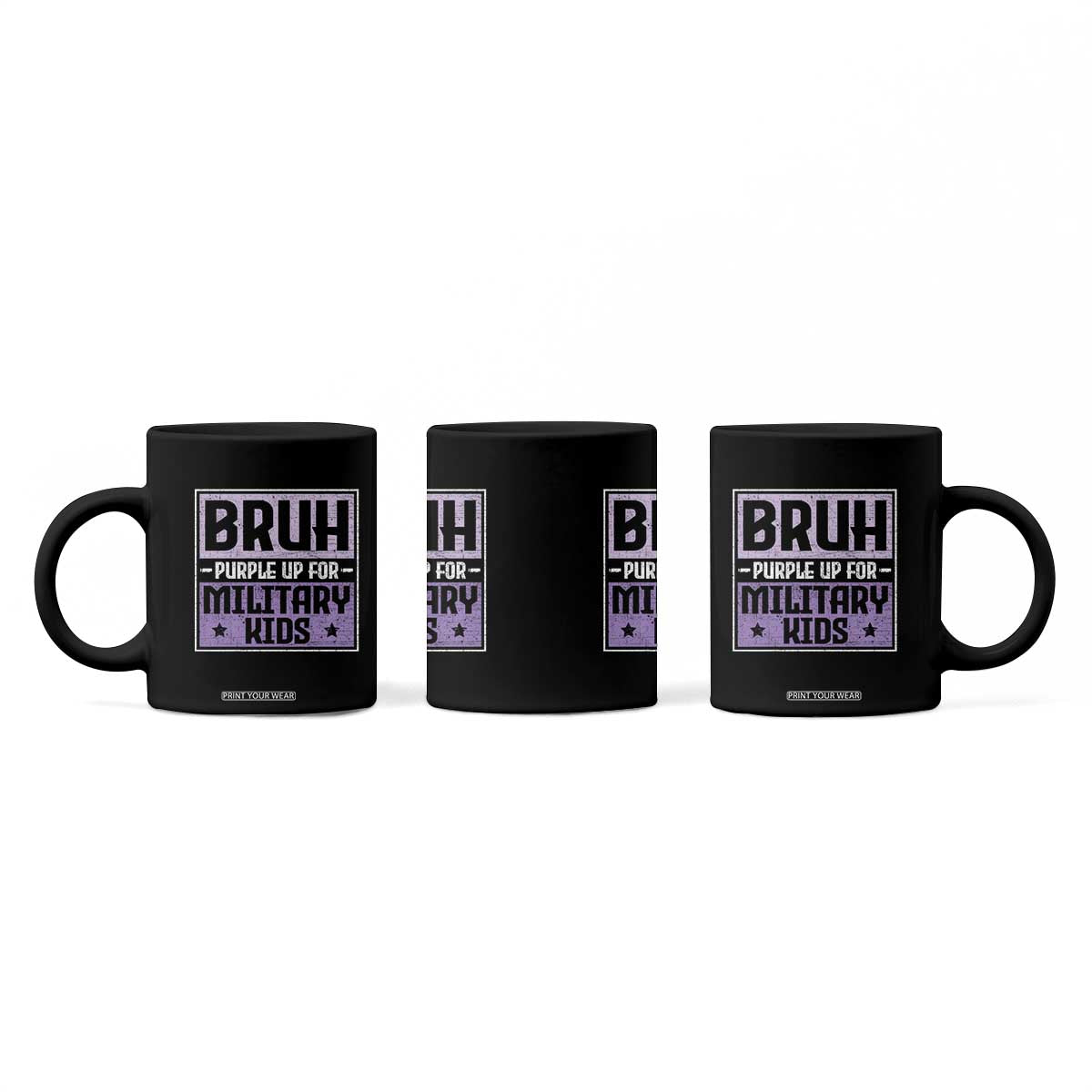 Bruh Purple Up For Military Kids Coffee Mug Support Military Kids TS10 Print Your Wear