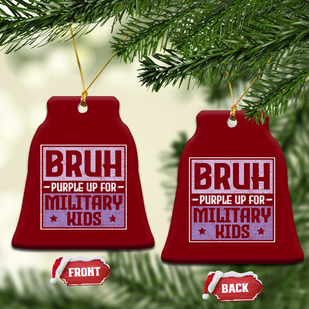 Bruh Purple Up For Military Kids Ceramic Ornament Support Military Kids TS10 Print Your Wear