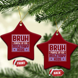 Bruh Purple Up For Military Kids Ceramic Ornament Support Military Kids TS10 Print Your Wear
