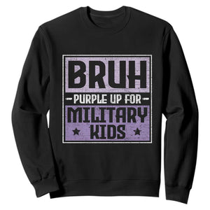 Bruh Purple Up For Military Kids Sweatshirt Support Military Kids TS10 Black Print Your Wear