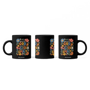 Boho Floral Christian Coffee Mug Blessed Saved By Jesus Cross Flower TS10 Print Your Wear
