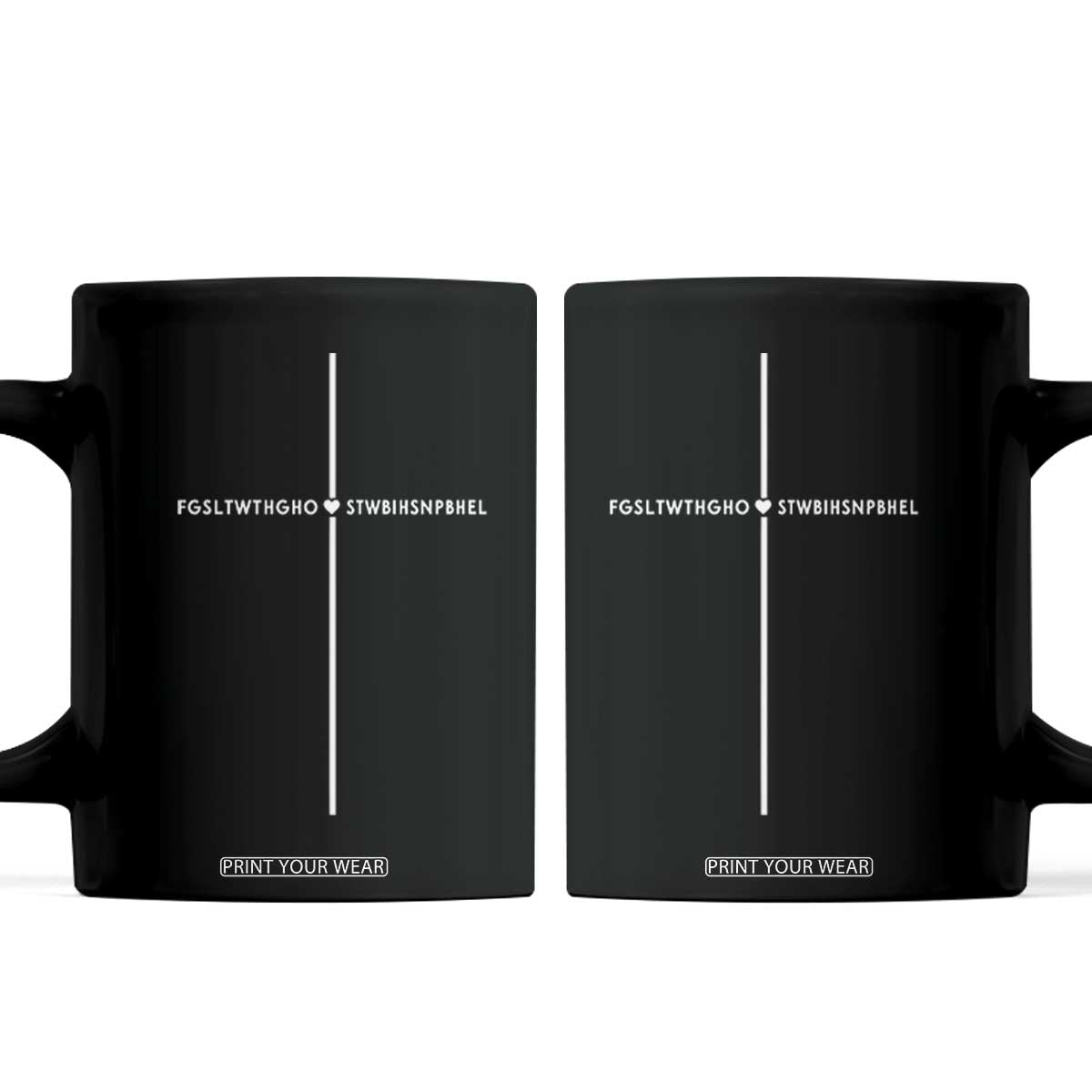 For God So Loved Coffee Mug John 316 Bible Verse FGSLTWTHGOB Cross Minimal Christian Acronym TS10 Black Print Your Wear