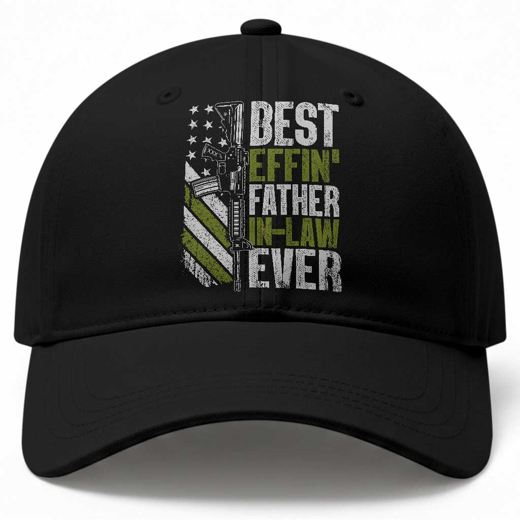 Best Effin’ Father In Law Ever Baseball Cap FIL Gun American Flag TS10 Print Your Wear
