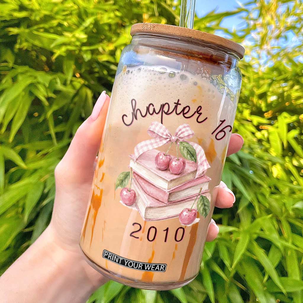 Sweet Chapter 16 Birthday Glass Can Cherry Books 16th Birthday Gifts For Her Book Lover TS10 White Print Your Wear