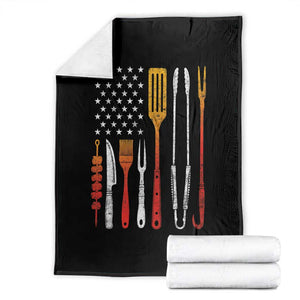 Bbq Smoker Throw Blanket Barbecue Chef Smoking Tools Grilling Pit Master USA Flag TS10 Black Print Your Wear