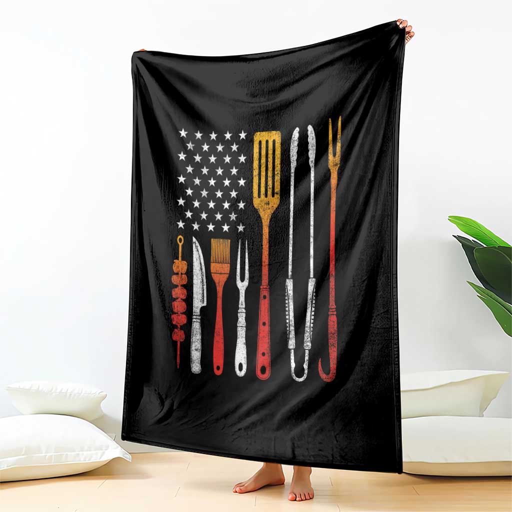 Bbq Smoker Throw Blanket Barbecue Chef Smoking Tools Grilling Pit Master USA Flag TS10 Print Your Wear
