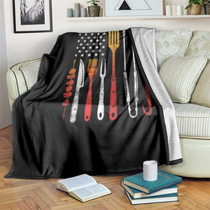 Bbq Smoker Throw Blanket Barbecue Chef Smoking Tools Grilling Pit Master USA Flag TS10 Print Your Wear