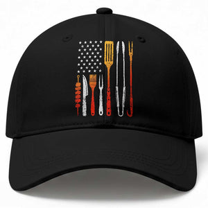 Bbq Smoker Baseball Cap Barbecue Chef Smoking Tools Grilling Pit Master USA Flag TS10 Print Your Wear
